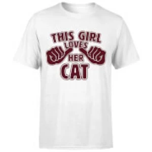 Image of This Girl Loves Her Cat T-Shirt - White - 3XL