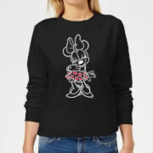 Image of Disney Mini Mouse Line Art Womens Sweatshirt - Black - M