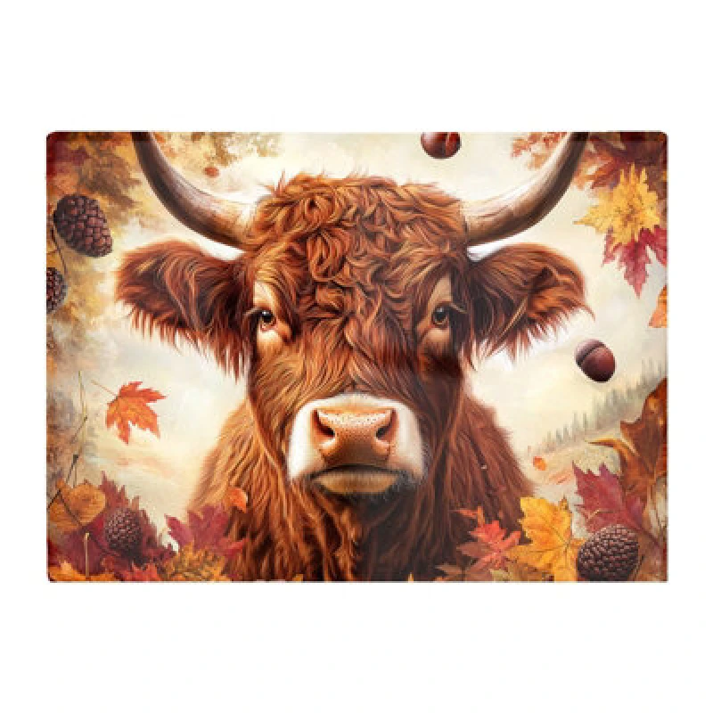 Image of Warren Reed Designer Autumn Highland Cow Chopping Board