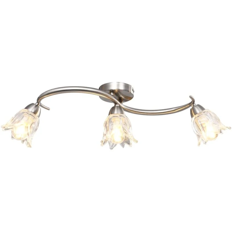 Image of VIDAXL Ceiling Lamp with Transparent Glass Shades for 3 E14 Bulbs Tulip Vidaxl 8719883913384