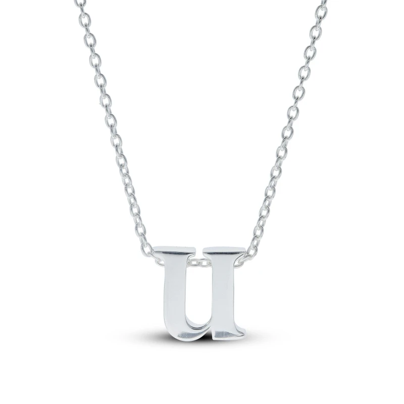 Image of Be You Sterling Silver lowercase Initial Necklace Silver female U