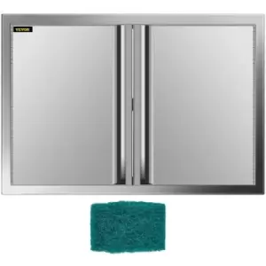 Image of VEVOR BBQ Door Outdoor Kitchen Doors 28X19 Inch BBQ Access Door 304 Brushed Stainless Steel BBQ Door for Outdoor Kitchen BBQ Island