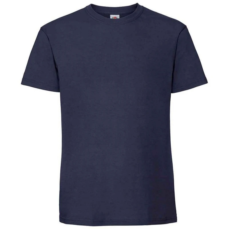 Image of Fruit Of The Loom Fruit of the Loom Men Ringspun Premium T-Shirt in Navy Size: Small Navy S Male 5063527582133