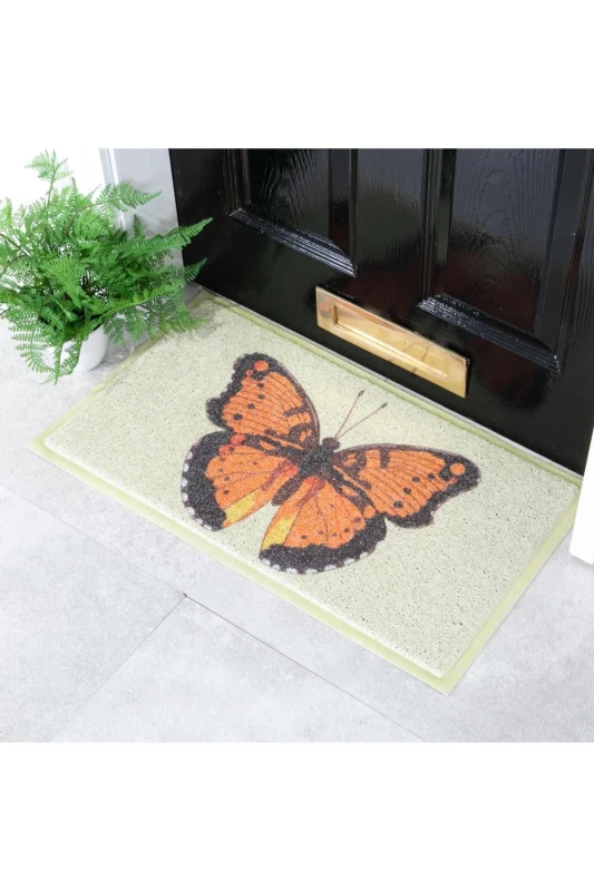 Image of Native Natural Single Butterfly Doormat (70 X 40Cm)