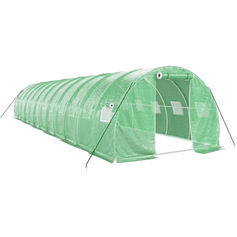 Image of vidaXL Greenhouse with Steel Frame Green 36 m 12x3x2 m, Green 3188043