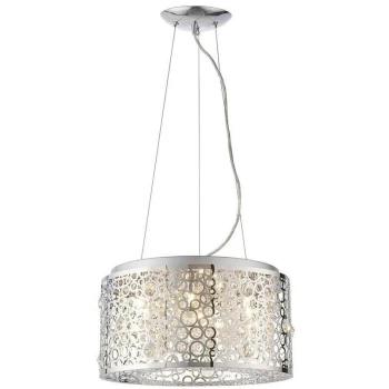 Image of Endon Directory Lighting - Endon Fayola - 6 Light Ceiling Pendant Chrome Plate & Clear Crystal, G9