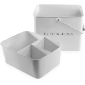 Image of Vintage Housekeeping Caddy White M&W - White