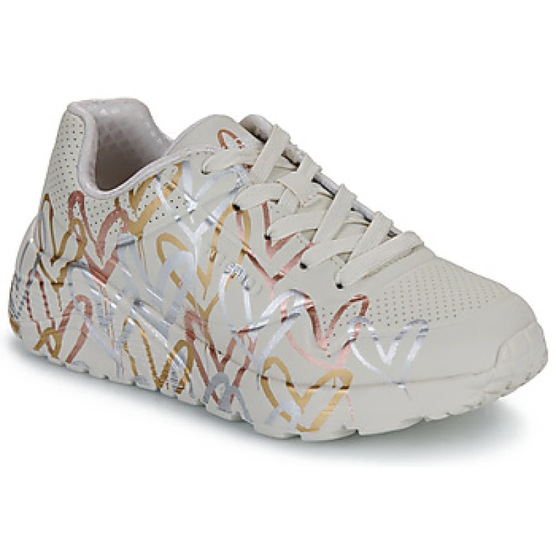 Image of Skechers UNO LITE girls's Children's Shoes (Trainers) in White