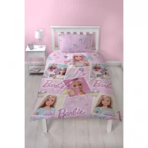 Image of Barbie Lovestruck Single Reversible Duvet Set