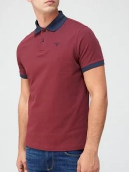 Image of Barbour Sports Polo With Contrast Collar - Red