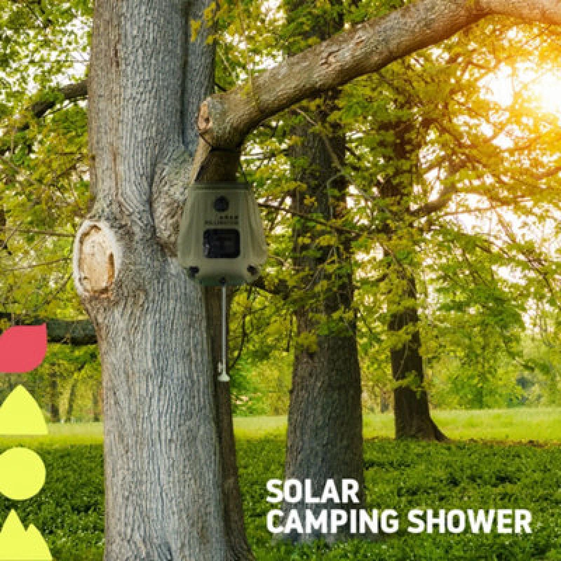 Image of Hillington 20L Portable Solar Shower Bag - Ideal for Camping, Hiking, and Outdoor Adventures Black unisex