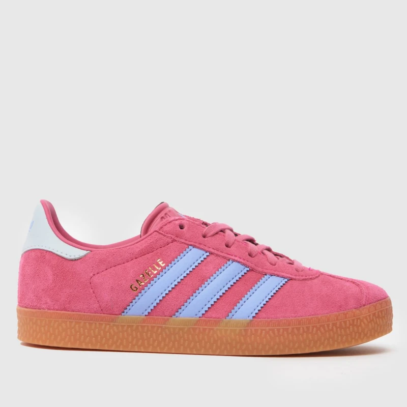 Image of adidas Pink Multi Gazelle Girls Junior Trainers Pink Multi UK 1 (EU 33)