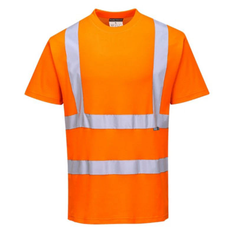 Image of Portwest Hi Vis Cotton Comfort Short Sleeve T Shirt S170ORR5XL Colour: Orange