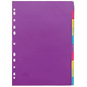 Image of Concord Tab Divider A4 Assorted 10 Part Perforated Cardboard Blank 10 Pieces