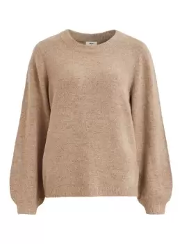 Image of OBJECT COLLECTORS ITEM Balloon Sleeved Knitted Pullover Women Beige