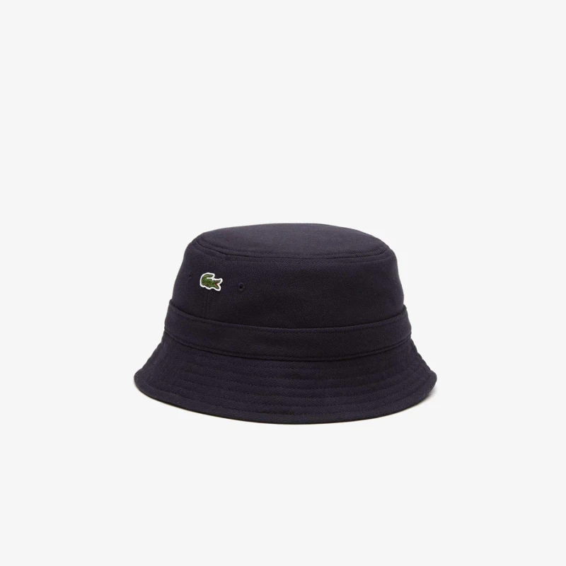 Image of Lacoste Pique Bucket Hat Navy male M