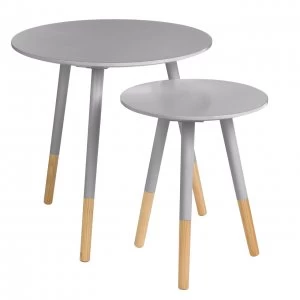 Image of Viborg Round Side Table Set of 2 - Grey