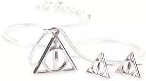 Image of Harry Potter Deathly Hallows Necklace and Stud Earring Set