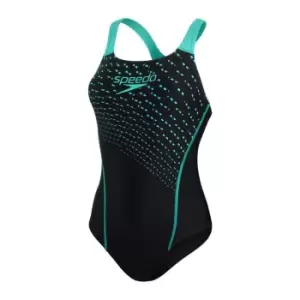 Image of Speedo Medium Logo One Piece Swimsuit Womens - Black