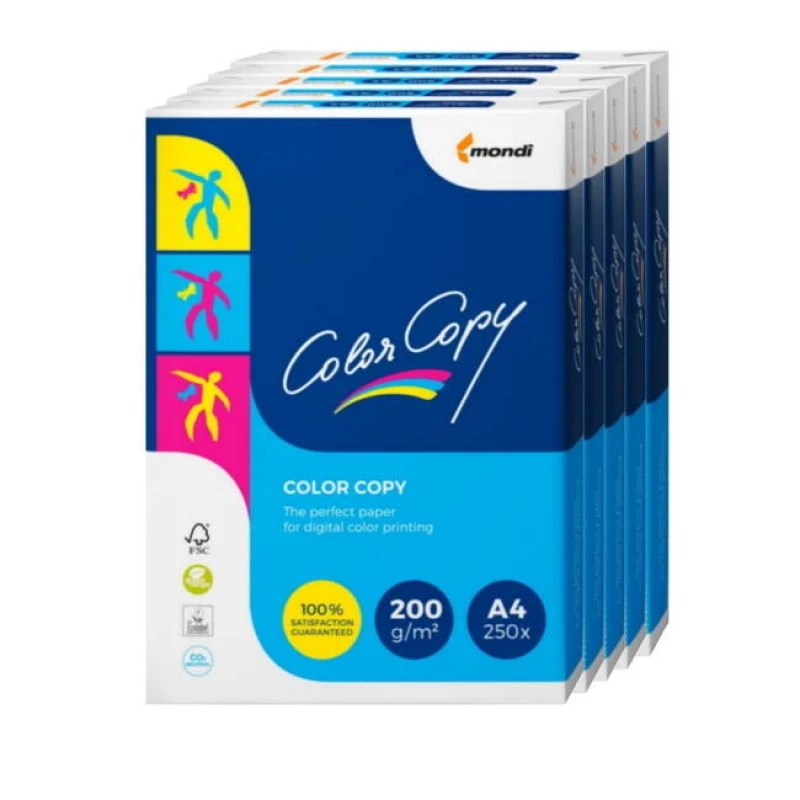 Image of Mondi Color Copy A4 200gsm Copy Paper with ColorLok 1250 Sheets (5 Packs)