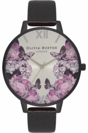 Image of Ladies Olivia Burton After Dark Floral Butterfly Print Watch OB16AD10