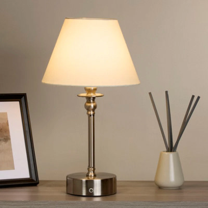 Image of SO'HOME Rechargeable Satin Nickel Table Lamp Satin Nickel ONE SIZE