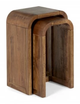 Image of Linea Mango Lounge Nest of 2 Tall Lamp Tables Brown