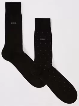 Image of BOSS Bodywear 2 Pack Dot Socks, Black, Size 43-46, Men