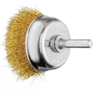 Image of Pferd Cup Brush Crimped TBU Diameter 50mm Shank Diameter 6mm Brass Wire Diameter