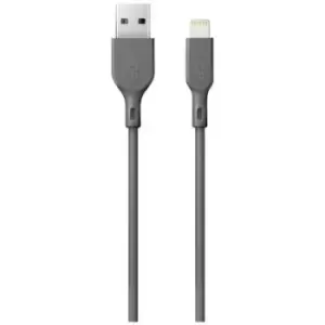 Image of GP Batteries USB charging cable USB 2.0 USB-A plug, Apple Lightning plug 1m Grey 160GPCL1N-C1