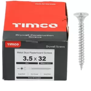 Image of Timco Silver Drywall Bugle Head Screws (Fine Thread) - 3.5 x 32 (1000 pack)