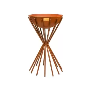 Image of Ivyline Outdoor Tall Metal Dakota Fire Pit in Rust