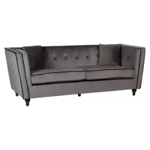 Image of Olivia's Freya Grey Velvet 3 Seater Sofa