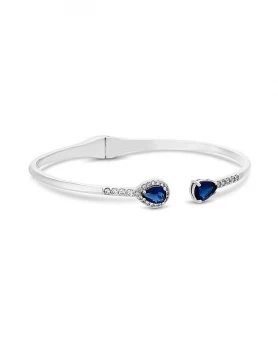 Image of Jon Richard Blue Pear Open Cuff Bangle