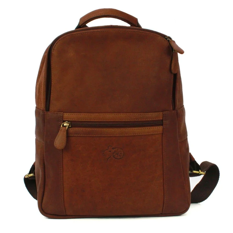 Image of Eastern Counties Leather Mens Ross Distressed Leather Backpack in Tan Tan Male