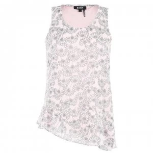 Image of DKNY Asymmetrical Scoop Neck Blouse - Iconic Blush