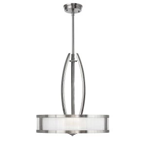 Image of 3 Light Ceiling Pendant Brushed Nickel, E27