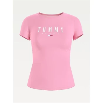 Image of Tommy Jeans Essential Slim Fit T Shirt - Tou Pink DAISY