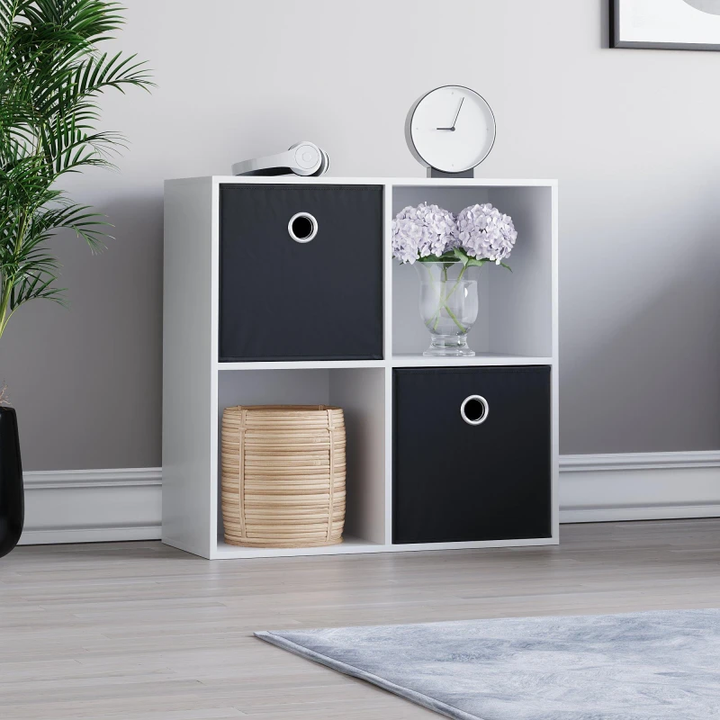 Image of Lassic 2x2 Cube Storage Unit (W) + Set of 2 Storage Cubes Black unisex 2x2