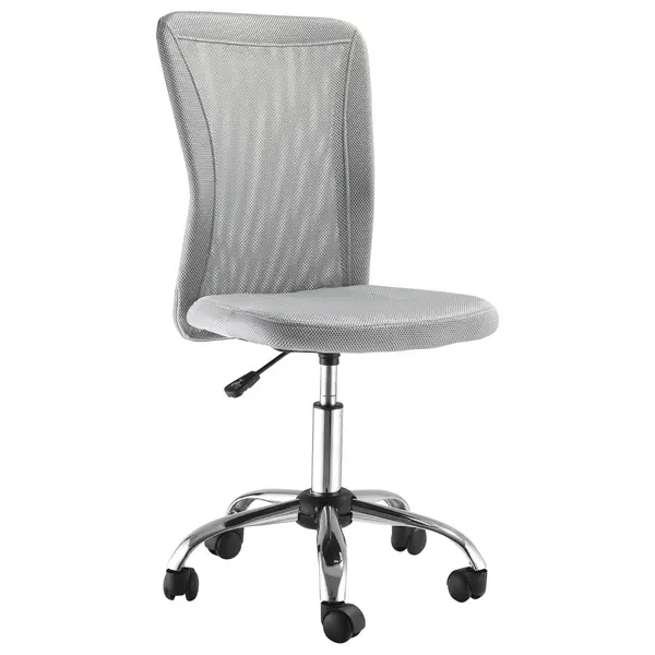 Image of Vinsetto Ergonomic Office Mesh Task Chair, Armless, Mid Back, Height Adjustable, Swivel Wheels, Grey