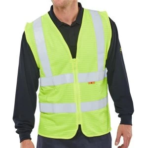 Image of Click Fireretardant Medium High Visibility Waistcoat Saturn Yellow