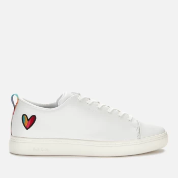 Image of Paul Smith Womens Lee Leather Cupsole Trainers - White Heart - UK 6