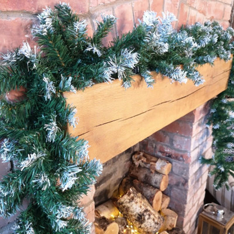 Image of Samuel Alexander Premier 270Cm (9ft) X 25Cm Snow Tipped Green Christmas Garland Decoration