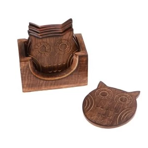 Image of Sass & Belle (Set of 6) Wooden Owl Coasters