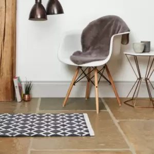 Image of JVL Solemate Latex Diamond Doormat Black