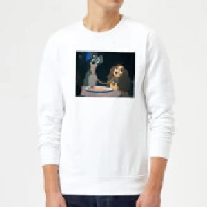 Image of Disney Lady And The Tramp Spaghetti Scene Sweatshirt - White - L