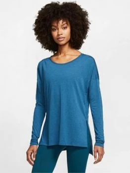 Image of Nike Yoga Layer Long Sleeve Top - Valerian Blue