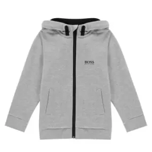 Image of Boss Logo Zip Hoodie - Grey