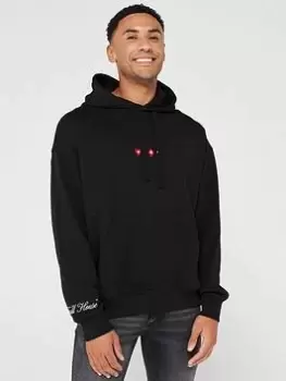 Image of HUGO Deewax Overhead Hoodie - Black, Size S, Men