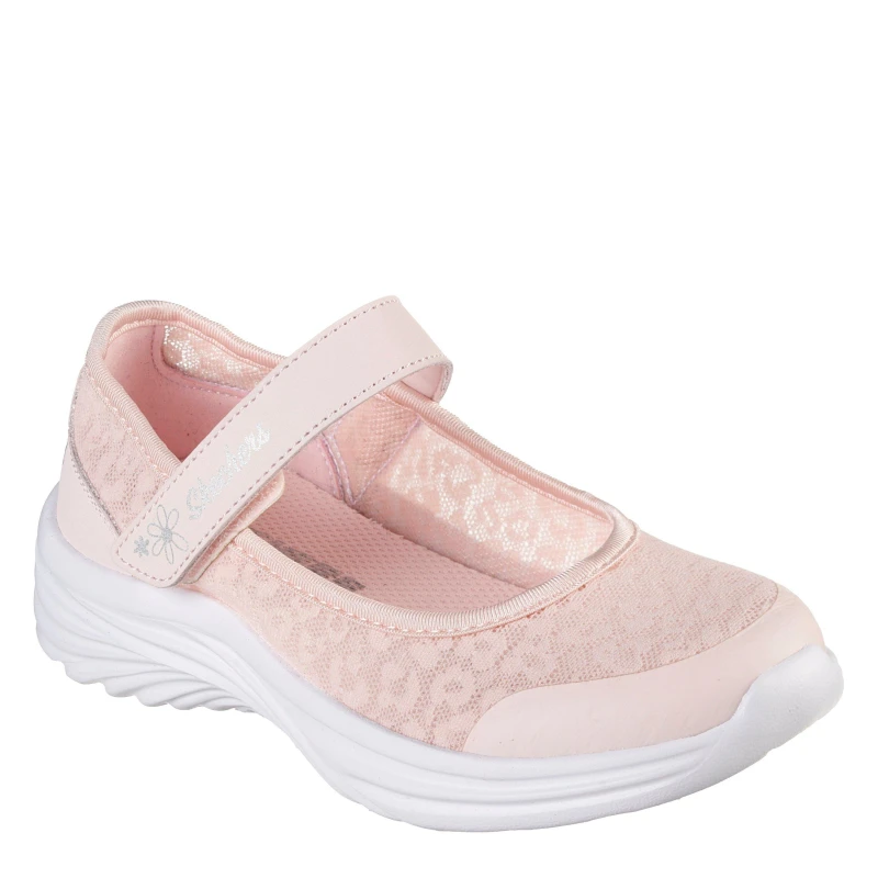 Image of Skechers Dreamy Dancer Canvas Trainers Unisex Kids Pink unisex 3 (36)
